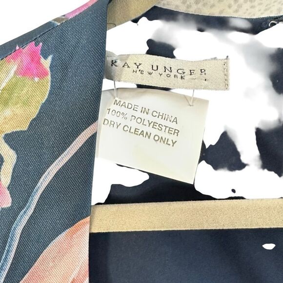 Kay Unger Navy Blue Floral Formal Walk Through Jumpsuit Gown| Size 6 - Picture 10 of 10